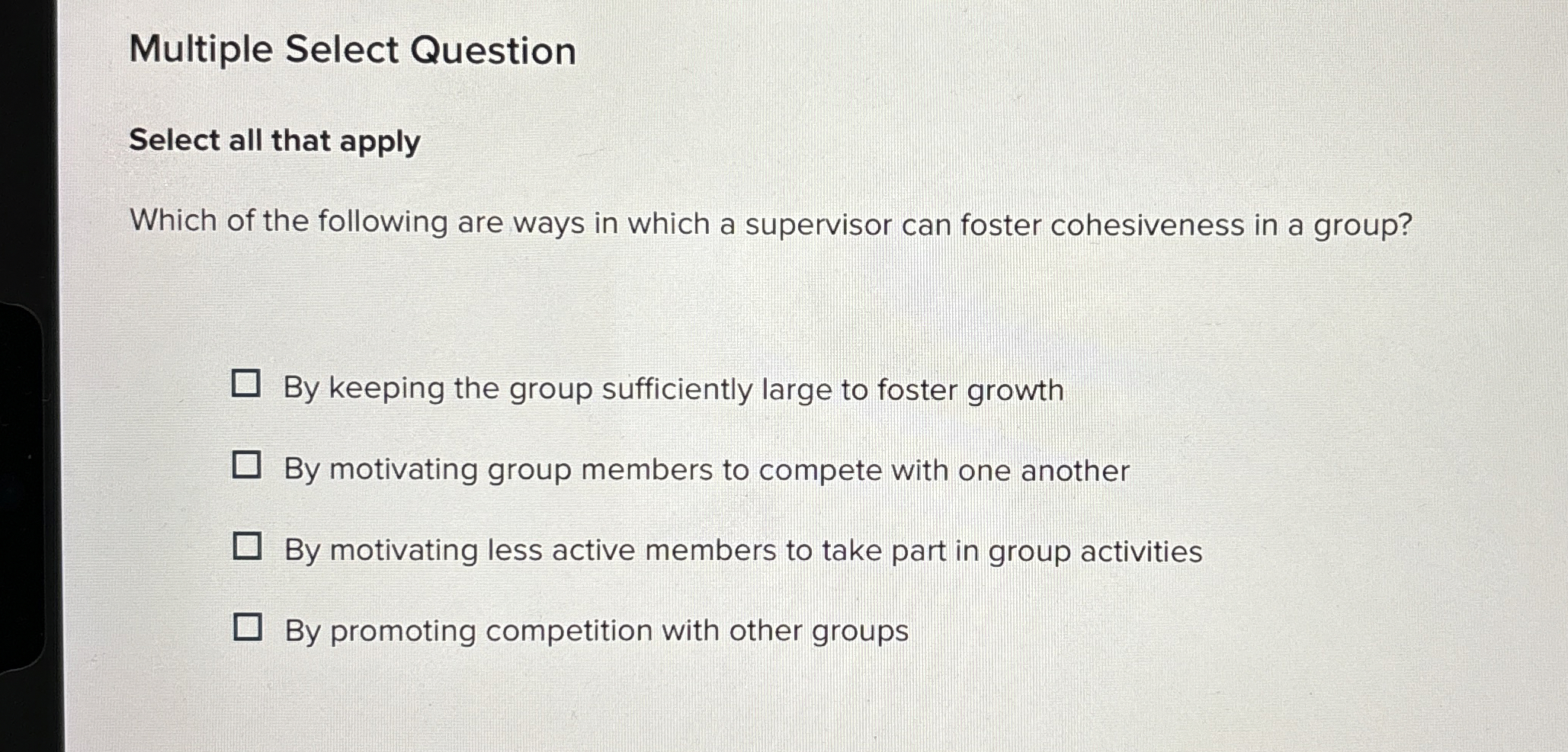  Multiple Select Question Select all that apply Which of the following