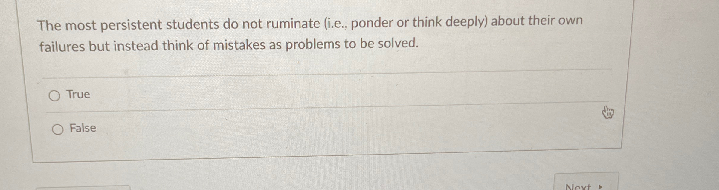  The most persistent students do not ruminate (i.e., ponder or think