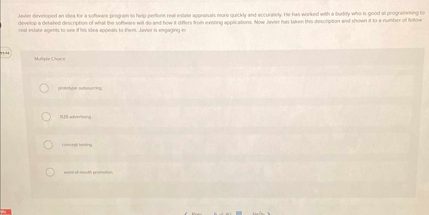  Javier developed an idea for a software program to help perform