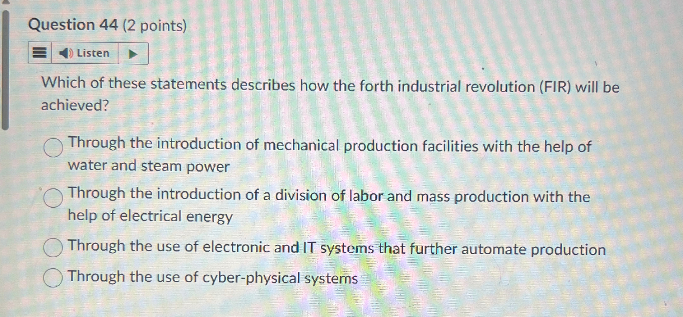  Question 44(2 points) Which of these statements describes how the forth