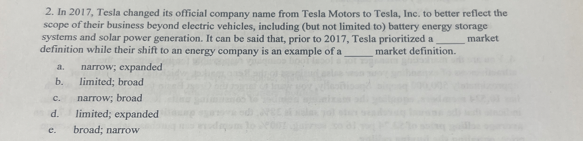  In 2017, Tesla changed its official company name from Tesla Motors