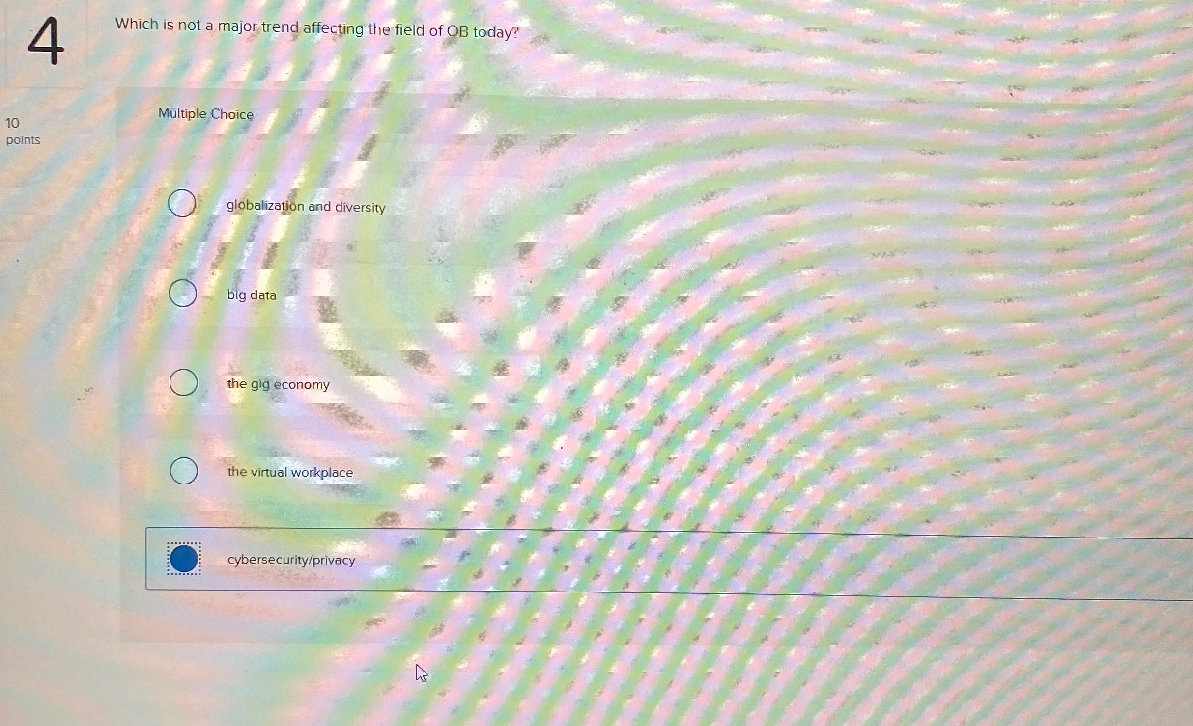  1 Which is not a major trend affecting the field of