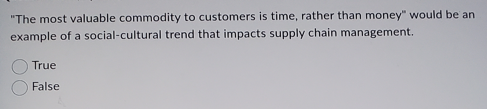  "The most valuable commodity to customers is time, rather than money"