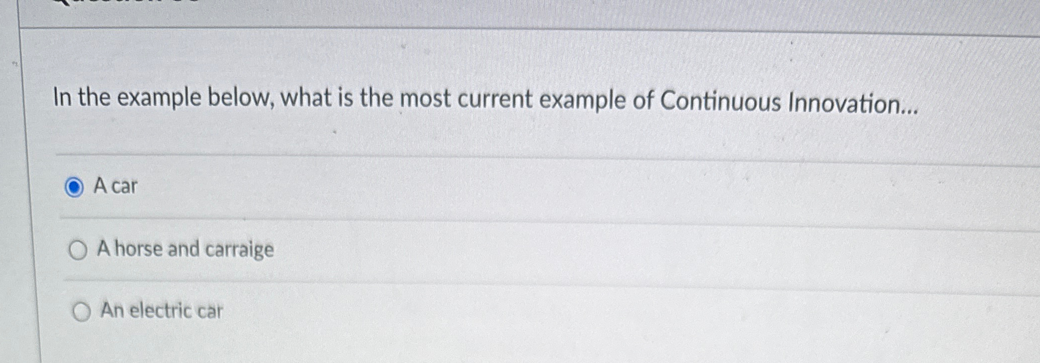 In the example below, what is the most current example of