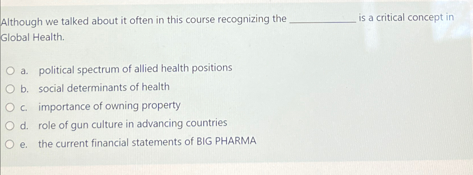  Although we talked about it often in this course recognizing the