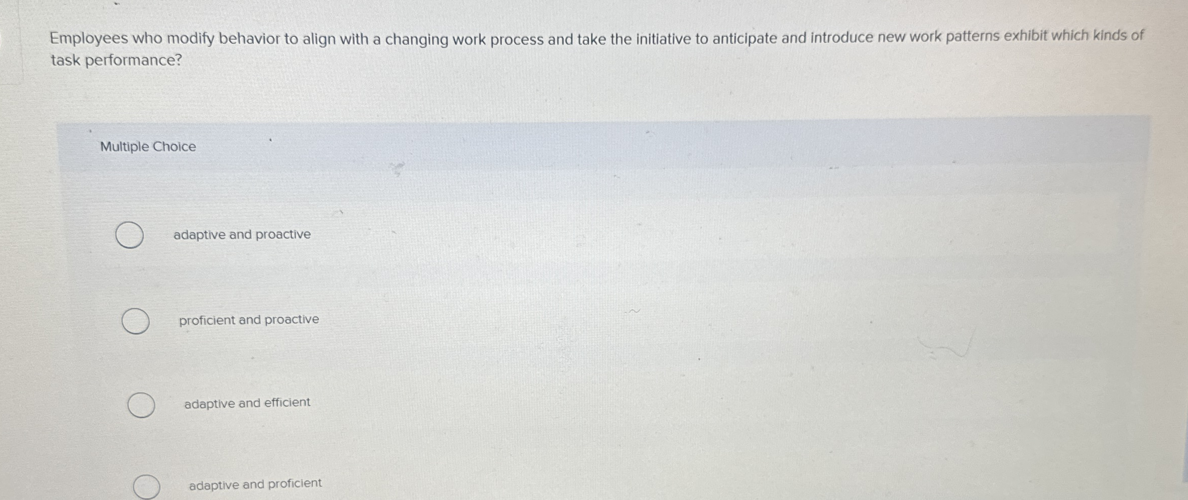  Employees who modify behavior to align with a changing work process