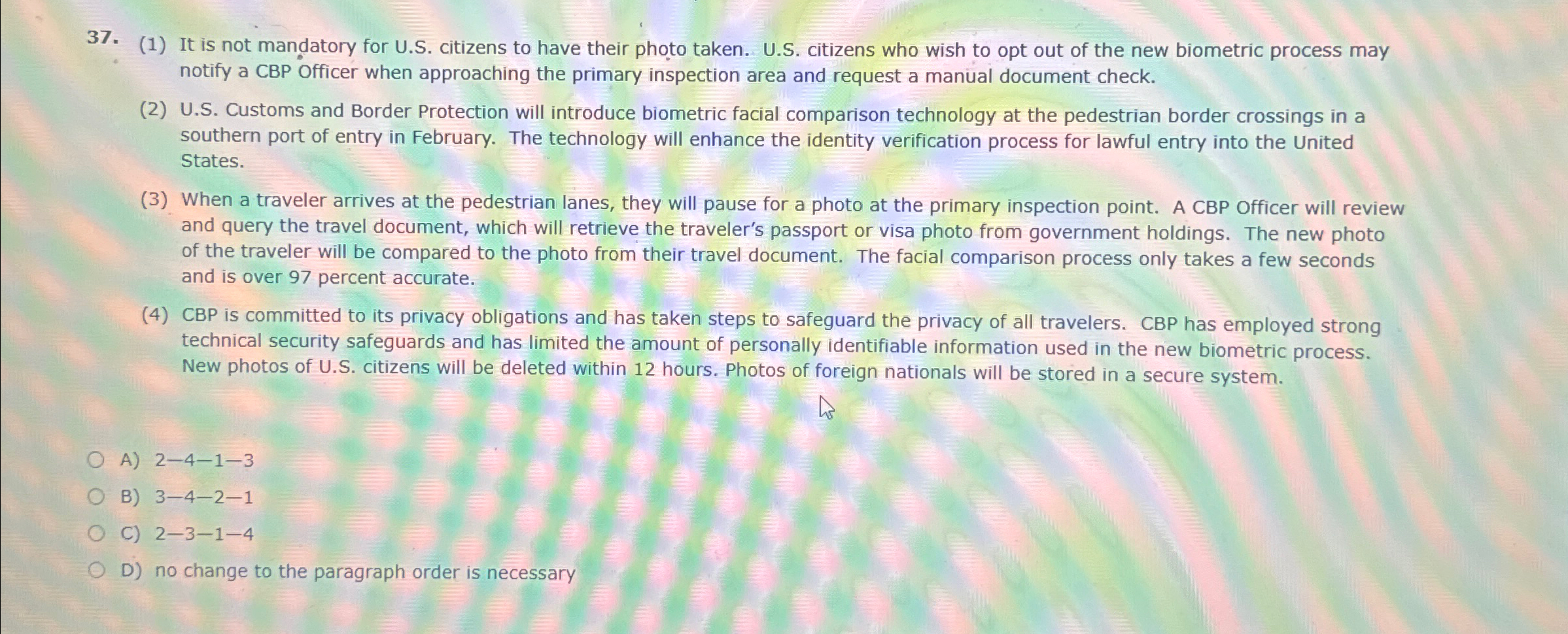  (1) It is not mandatory for U.S. citizens to have their