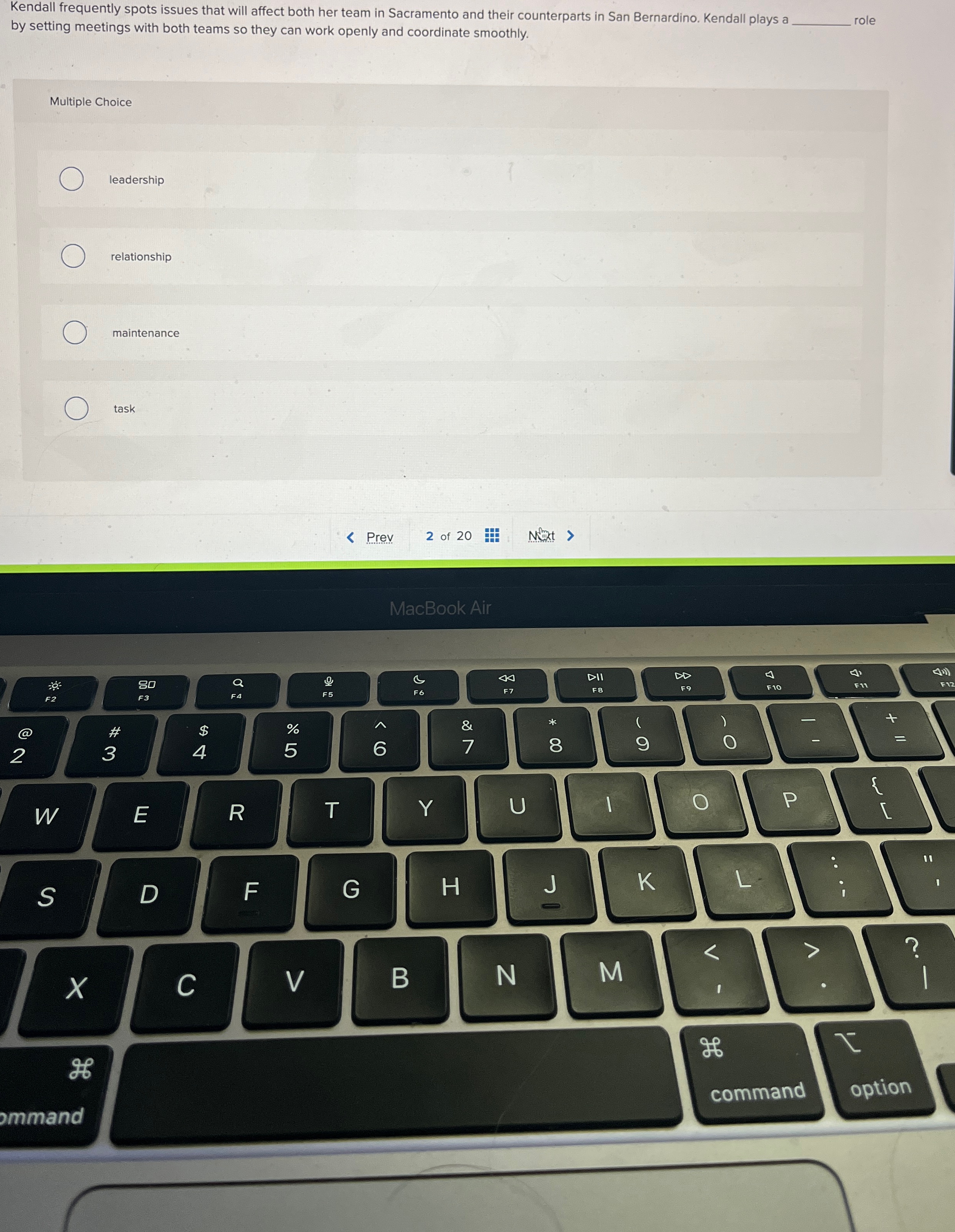  Kendall frequently spots issues that will affect both her team in