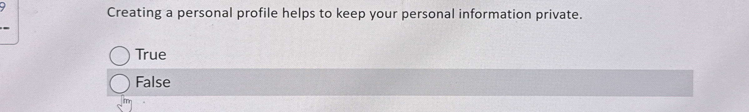  Creating a personal profile helps to keep your personal information private.