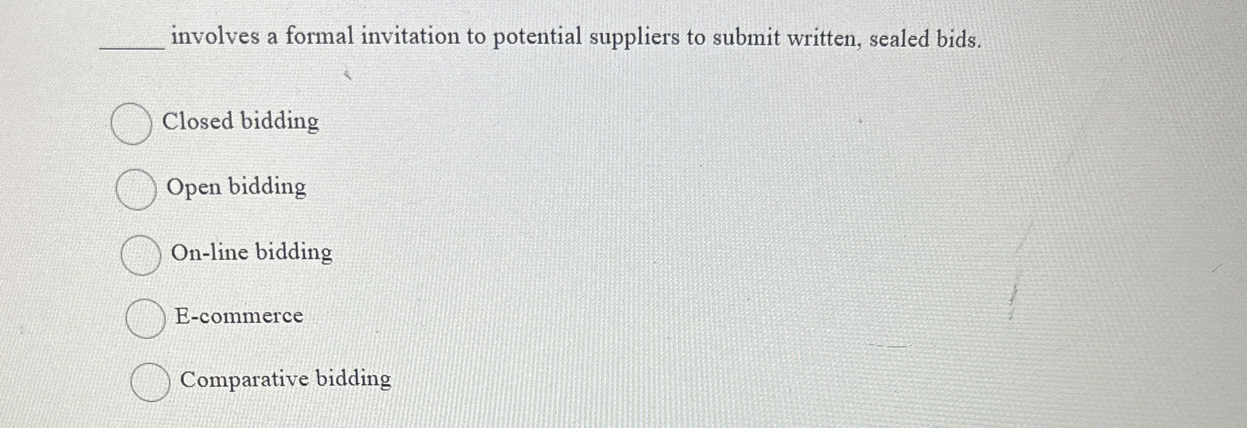  involves a formal invitation to potential suppliers to submit written, sealed