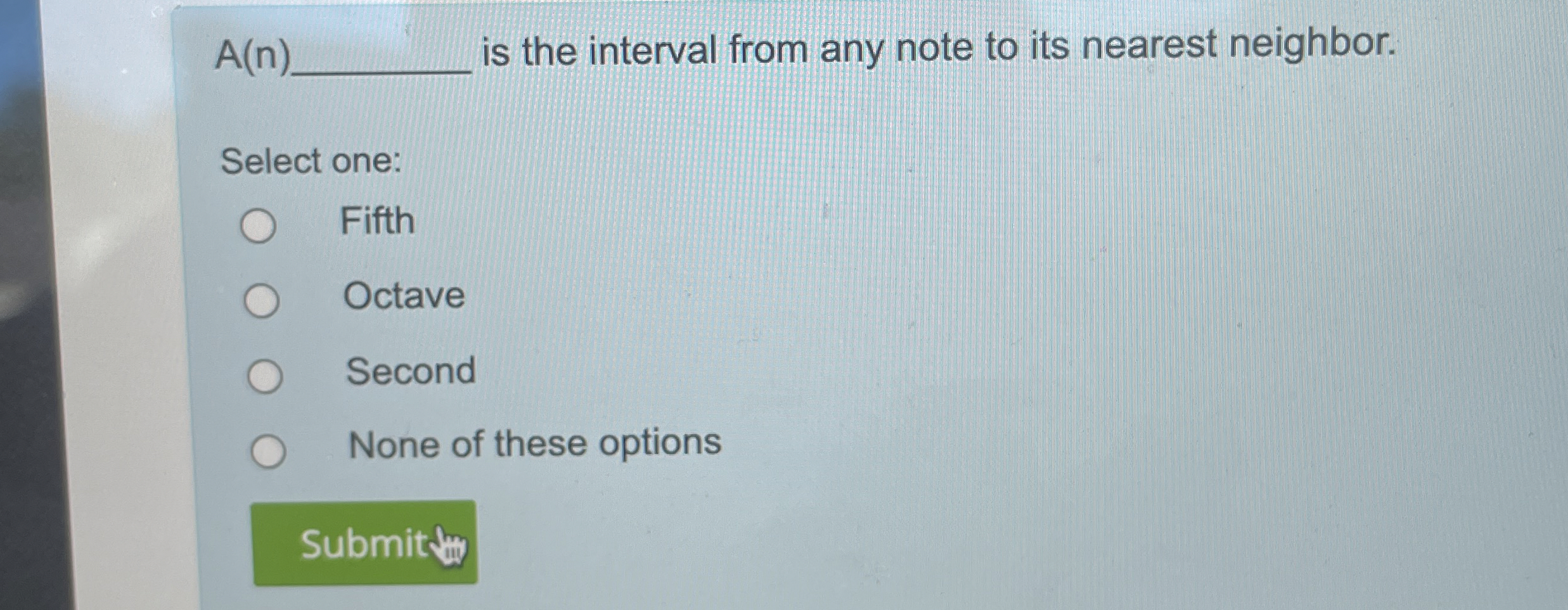  A(n) is the interval from any note to its nearest neighbor.