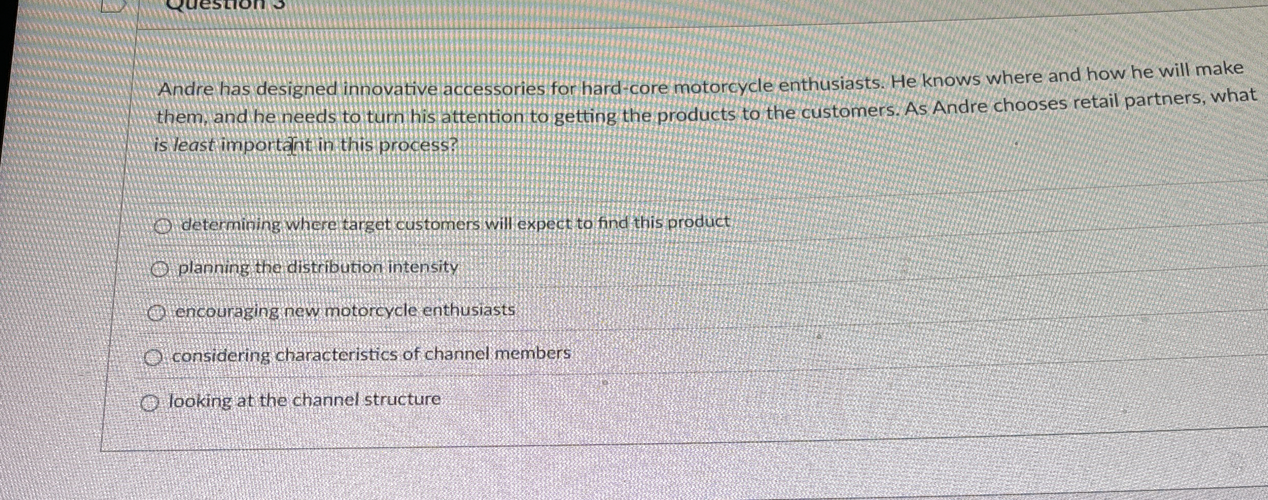  Andre has designed innovative accessories for hard-core motorcycle enthusiasts. He knows