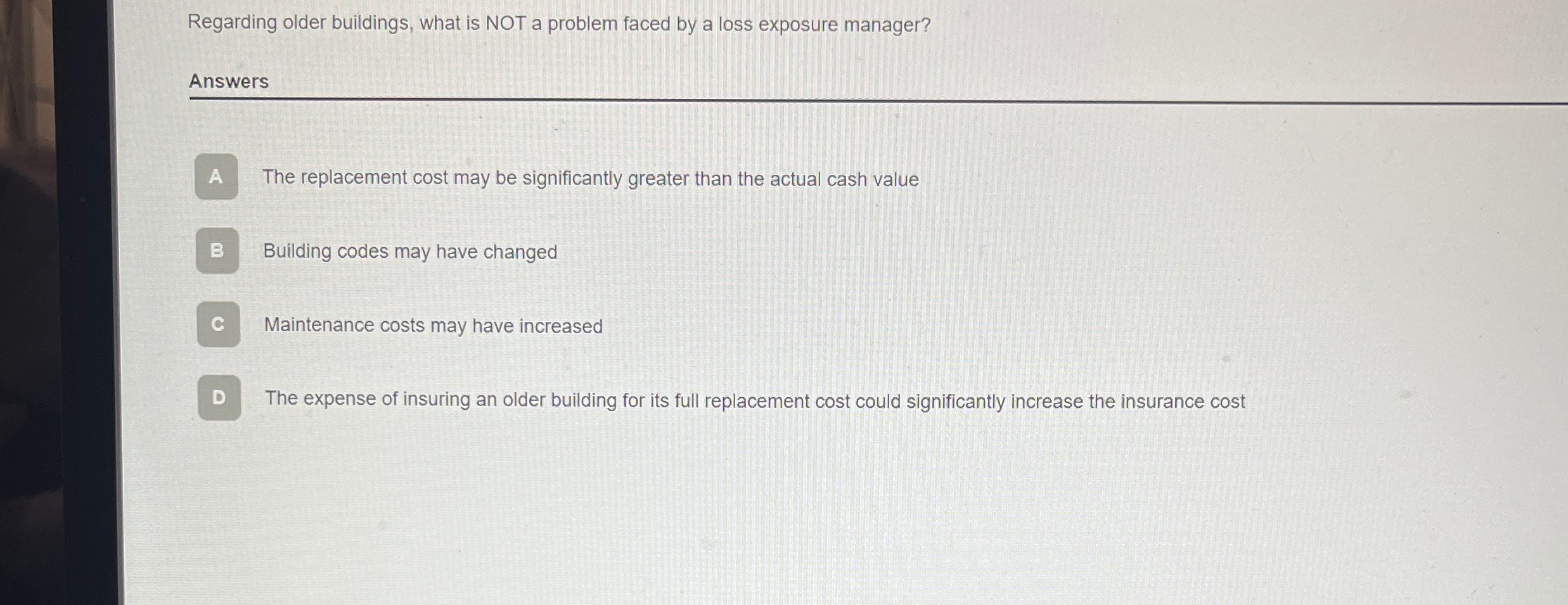  Regarding older buildings, what is NOT a problem faced by a