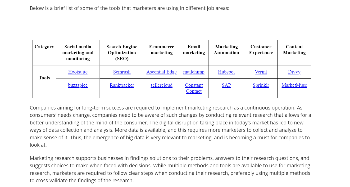  First, search for two marketing objectives (performance metrics) that marketers use