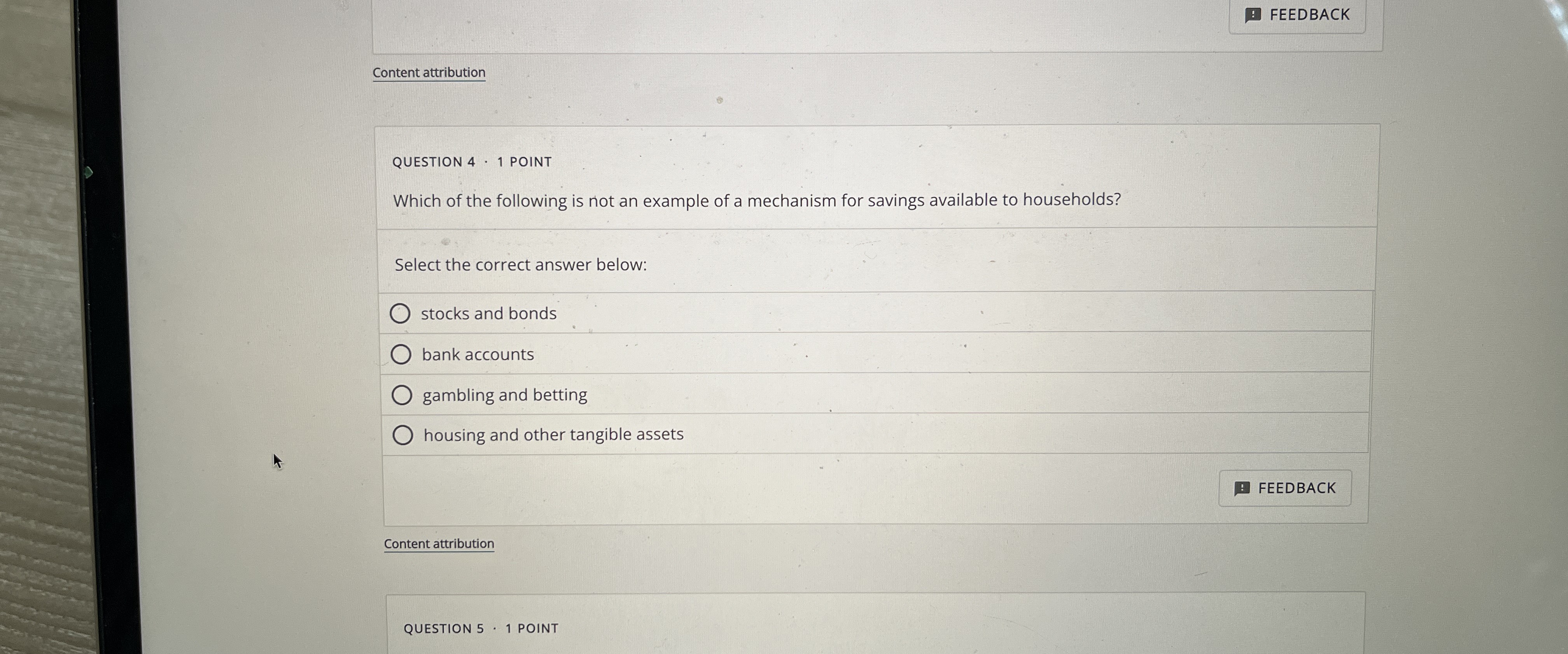  FEEDBACK Content attribution QUESTION 4*1 POINT Which of the following is