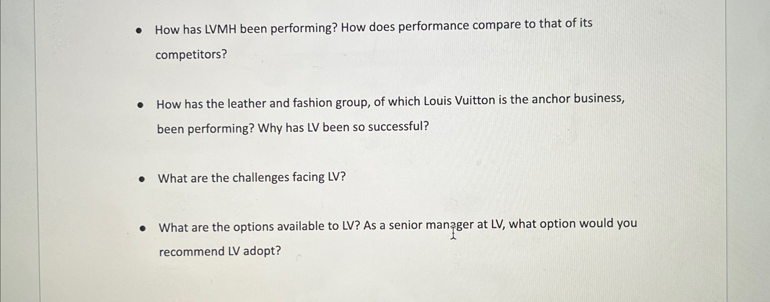  How has LVMH been performing? How does performance compare to that