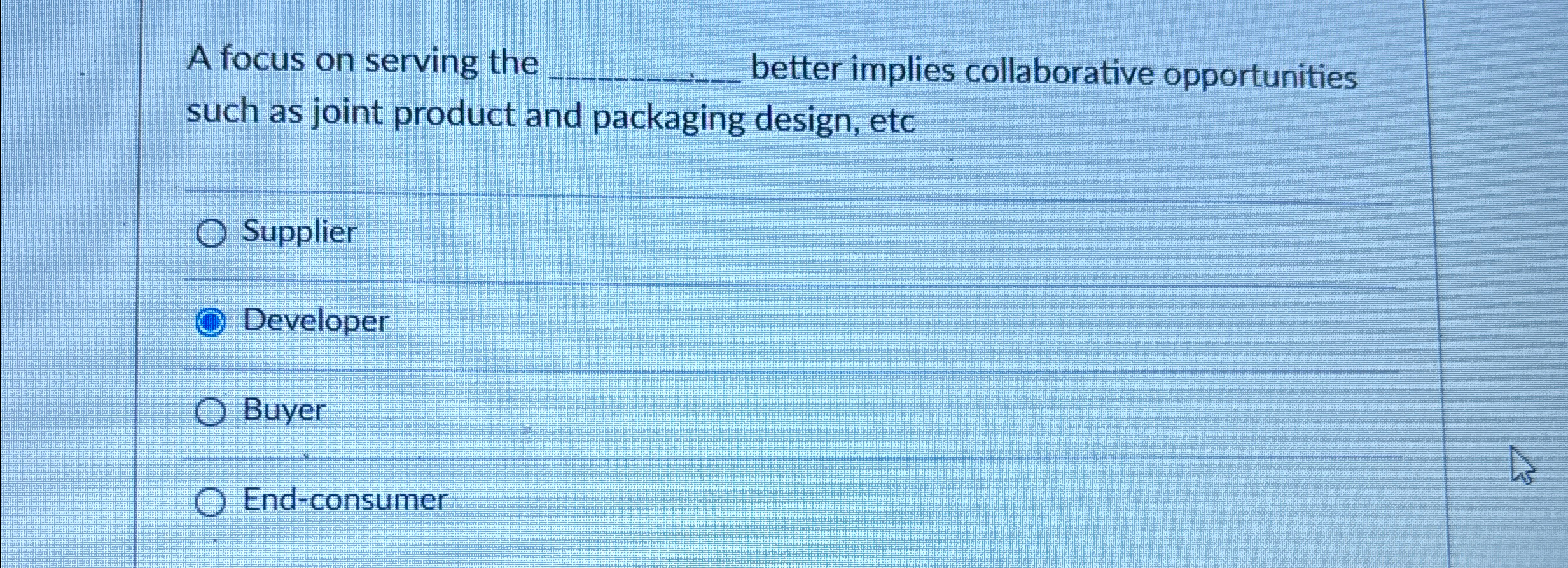  A focus on serving the q, better implies collaborative opportunities such