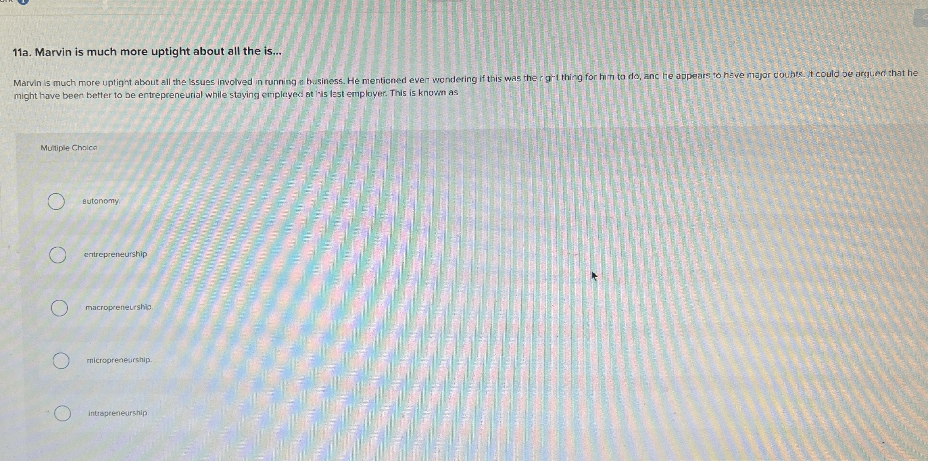  11a. Marvin is much more uptight about all the is... might