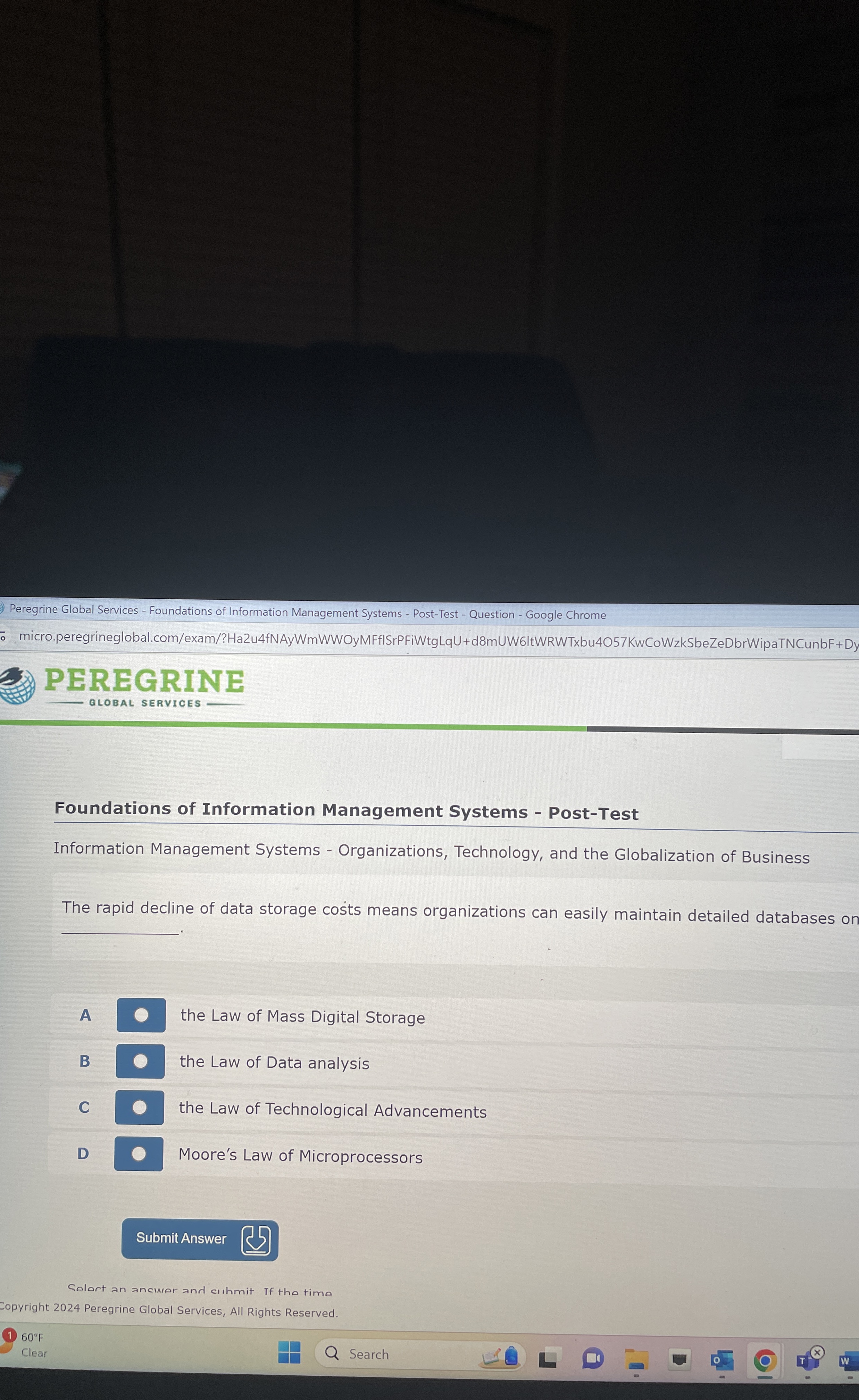  Foundations of Information Management Systems - Post-Test Information Management Systems -