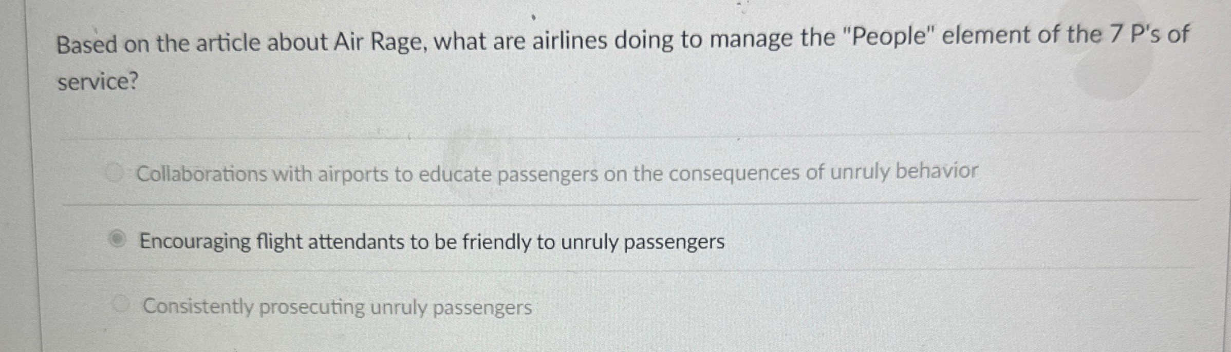  Based on the article about Air Rage, what are airlines doing