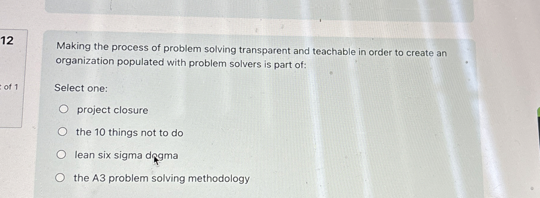  Making the process of problem solving transparent and teachable in order