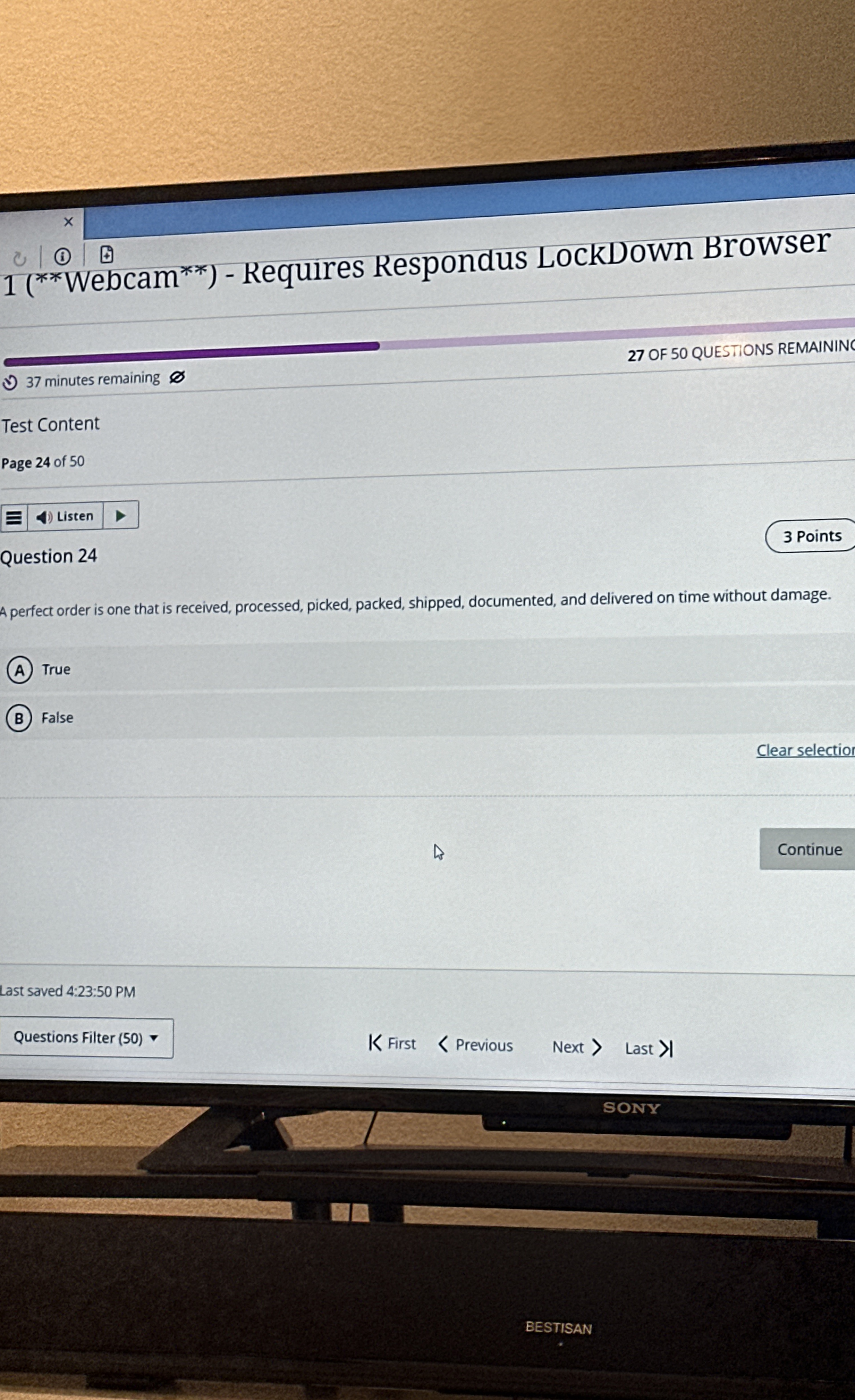  A perfect order is one that is received, processed, picked, packed,