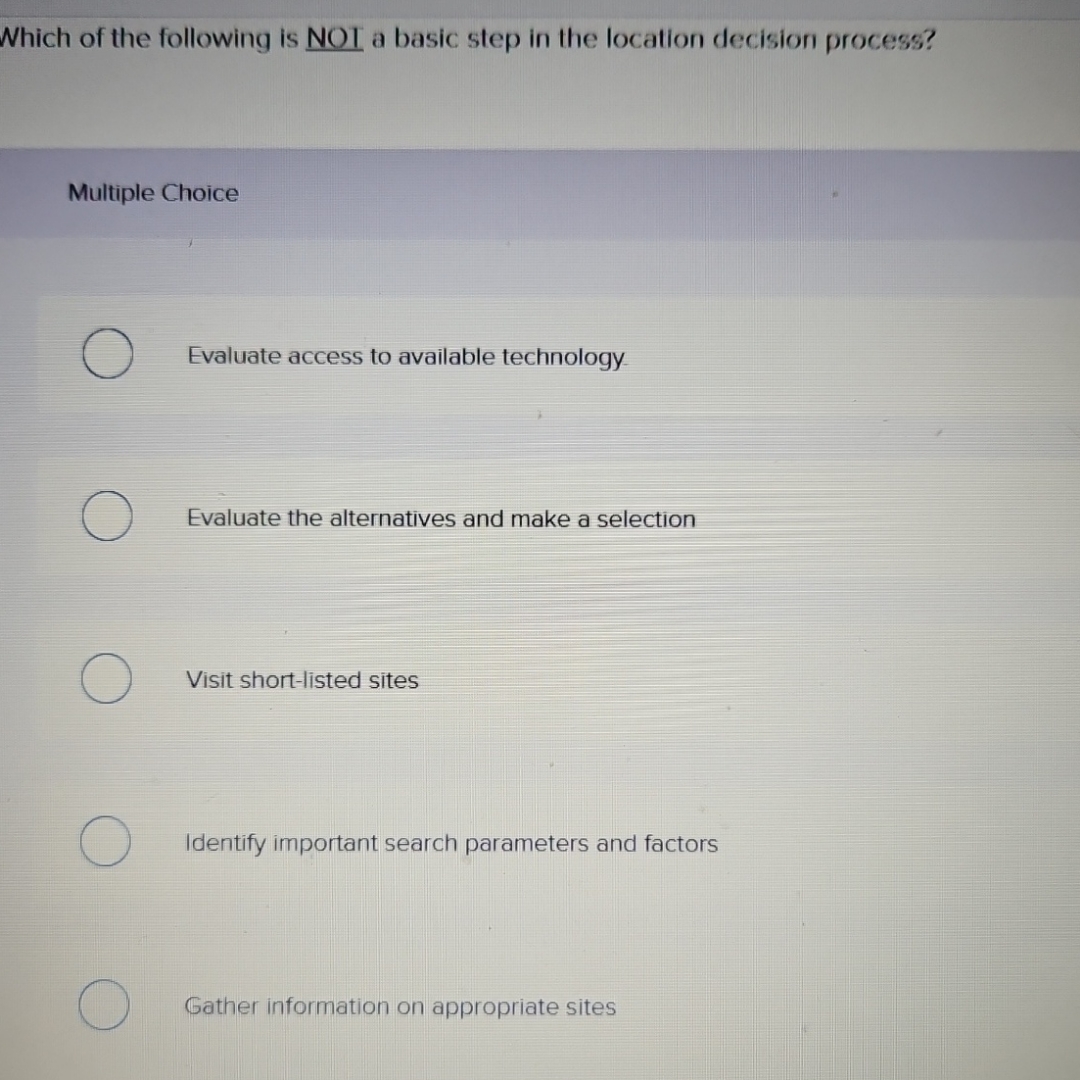  Which of the following is NOI a basic step in the