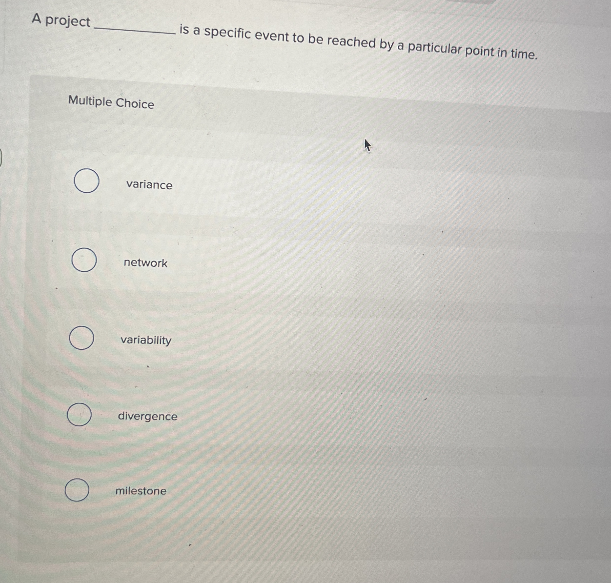  is a specific event to be reached by a particular point