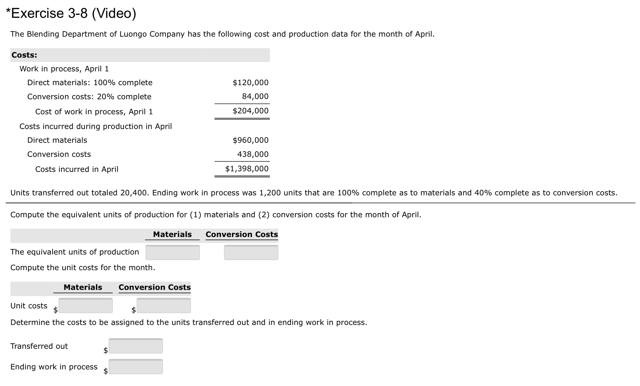 I need help to understand better how to solve the problem *Exercise