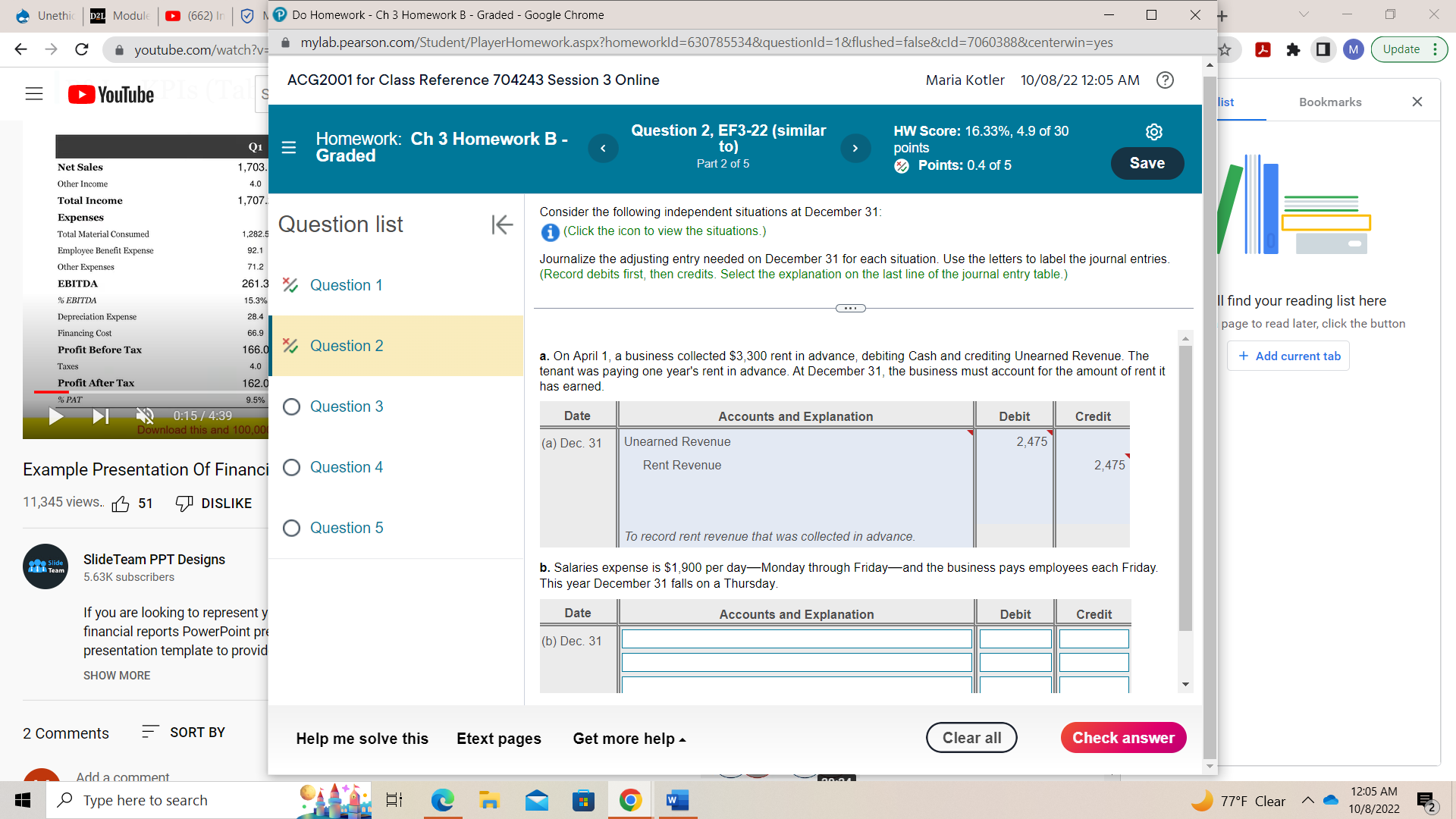  Unethic D2L Module (662) In MP Do Homework - Ch 3