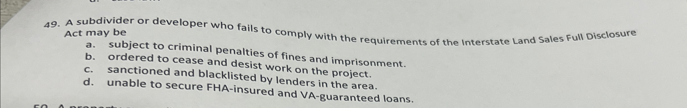  A subdivider or developer who fails to comply with the requirements