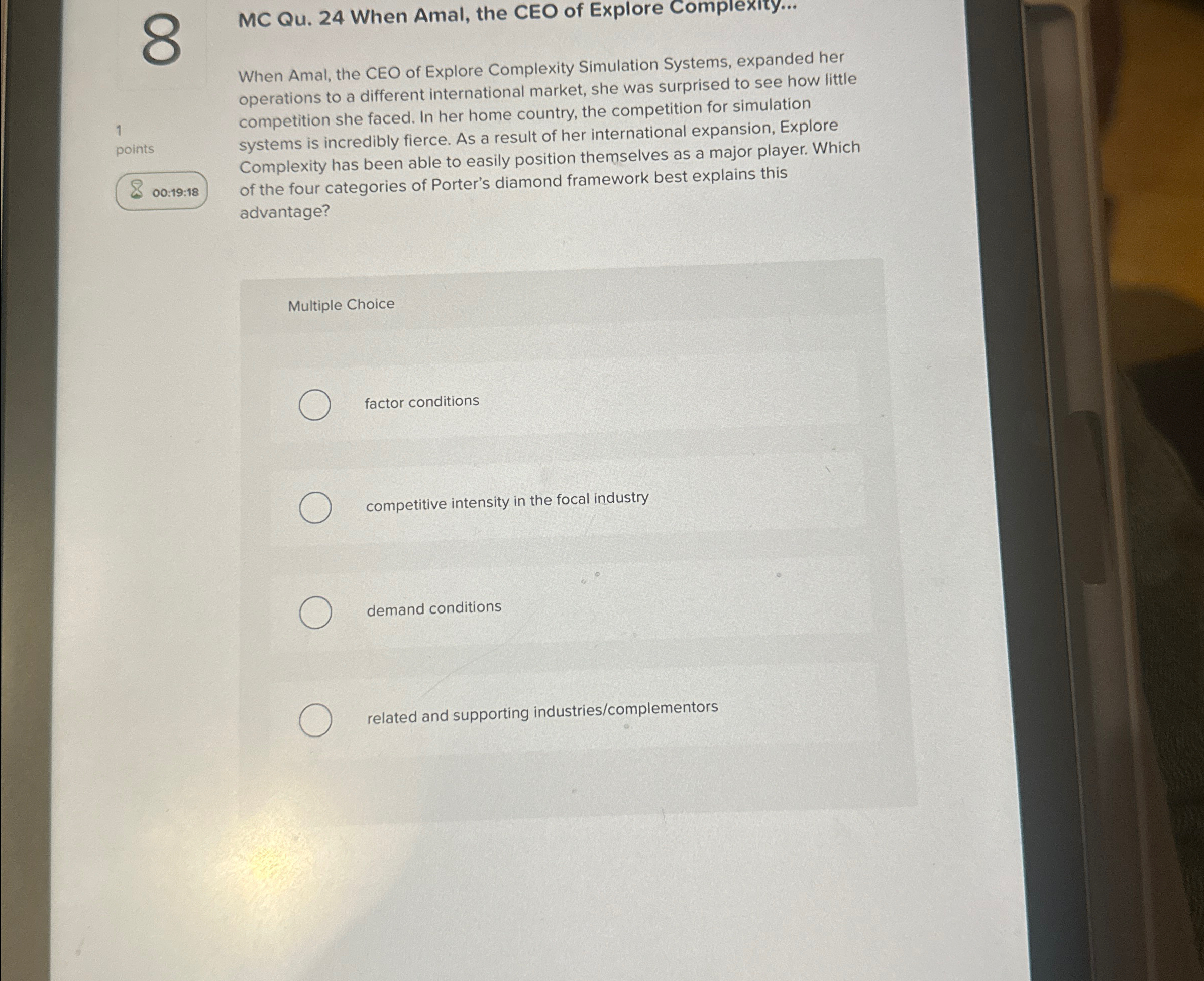  8 MC Qu.24 When Amal, the CEO of Explore Complexity... 1