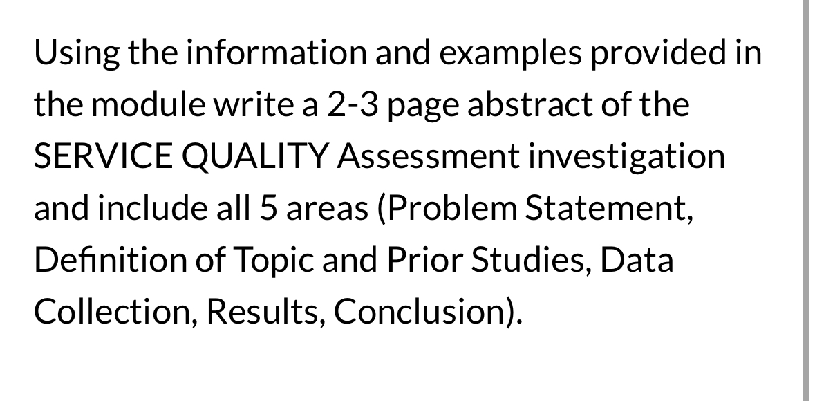  Using the information and examples provided in the module write a