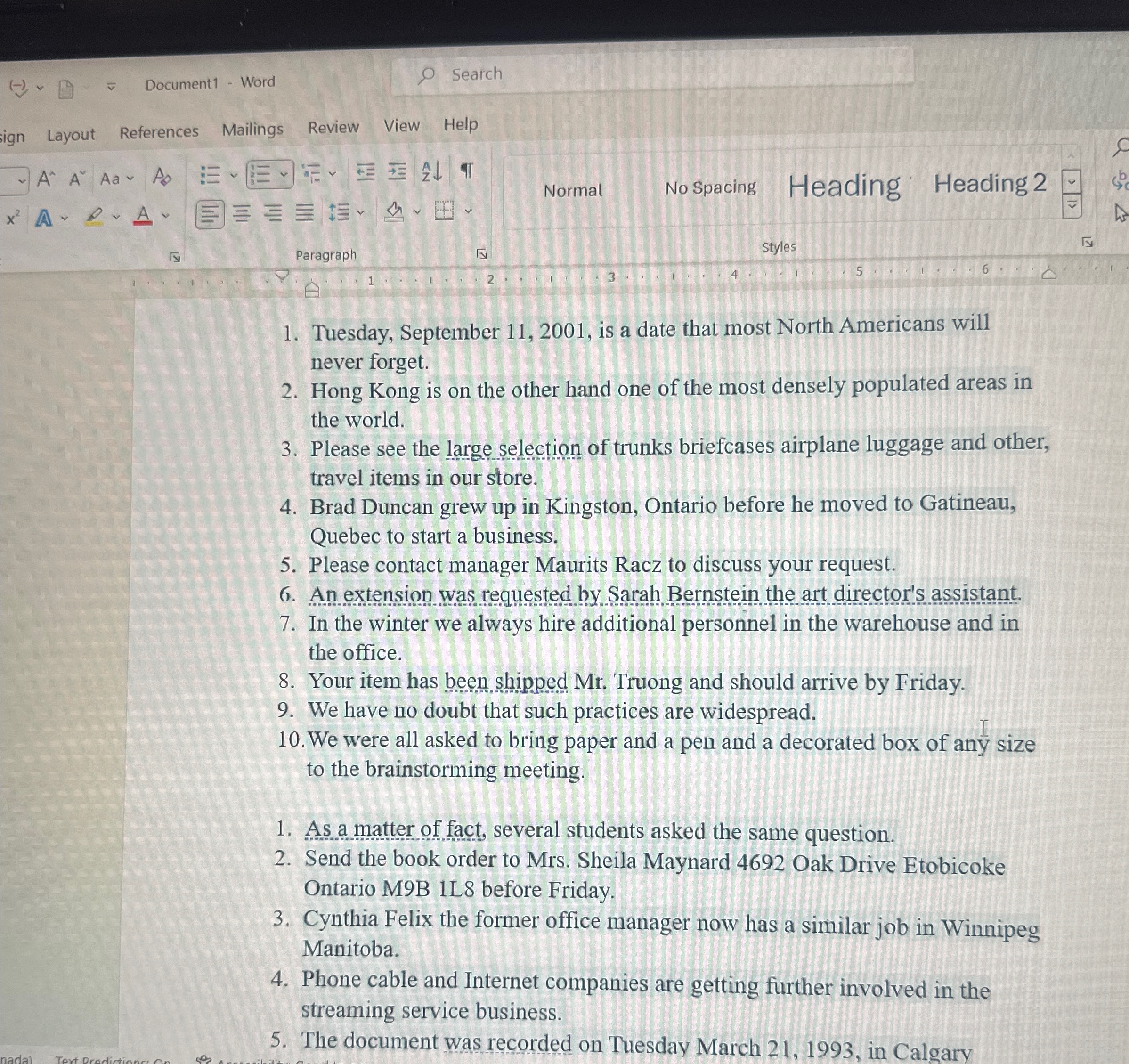  Tuesday, September 11,2001, is a date that most North Americans will
