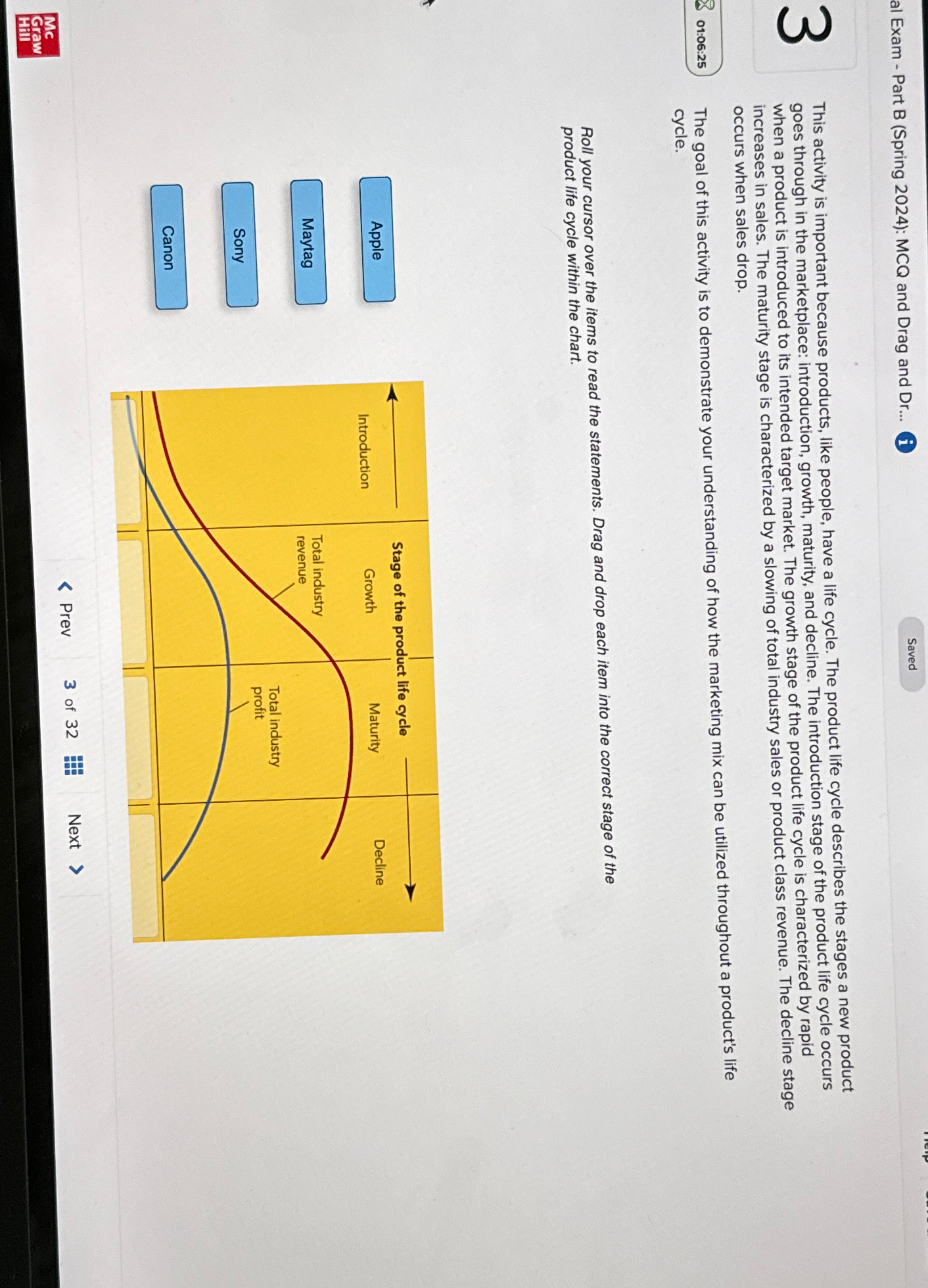  Exam - Part B (Spring 2024): MCQ and Drag and Dr...