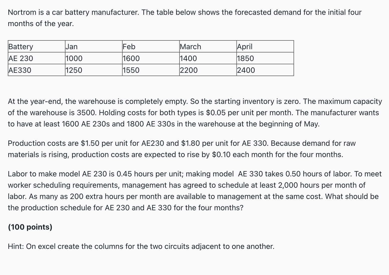  Please solve the follwing question using excel and show all excel