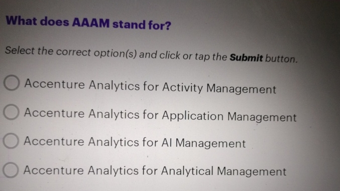  What does AAAM stand for? Select the correct option(s) and click