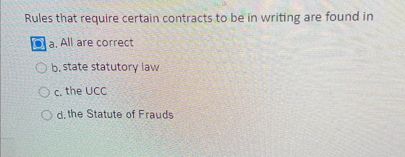  Rules that require certain contracts to be in writing are found
