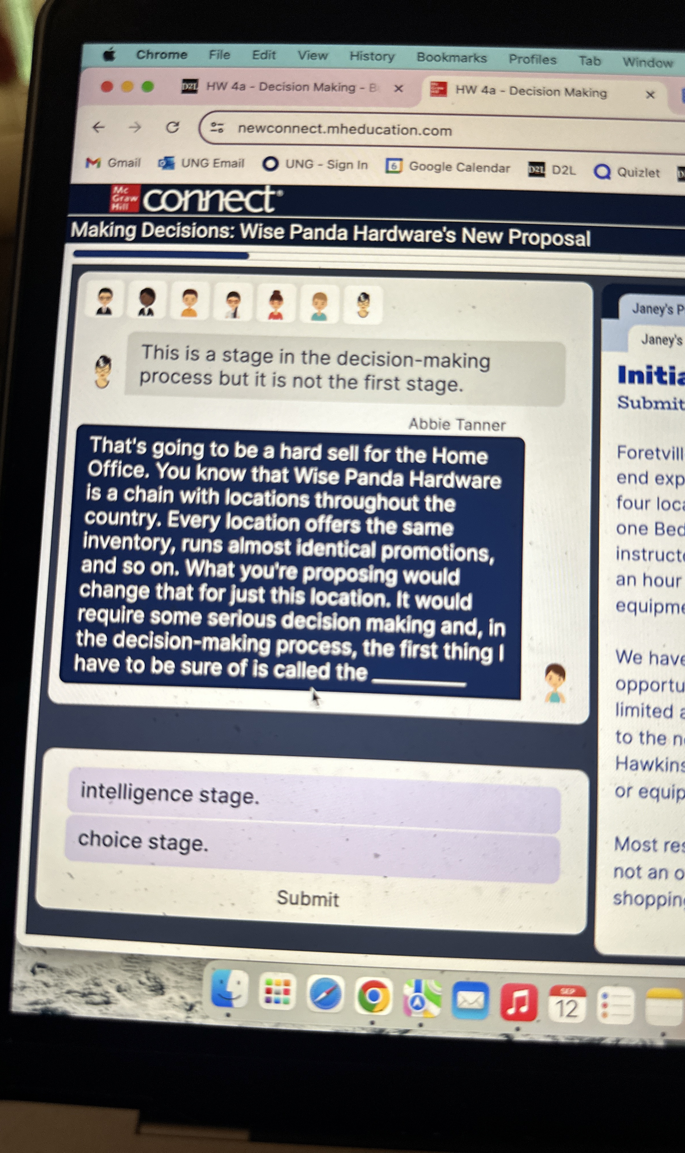  This is a stage in the decision-making process but it is