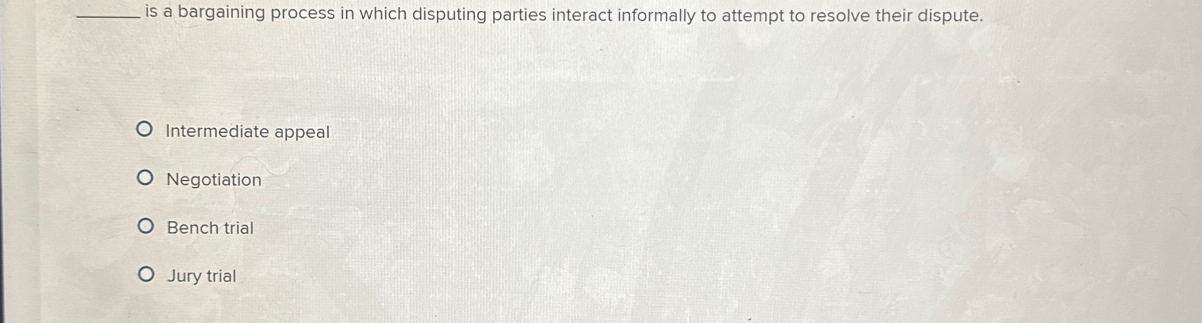  q, is a bargaining process in which disputing parties interact informally