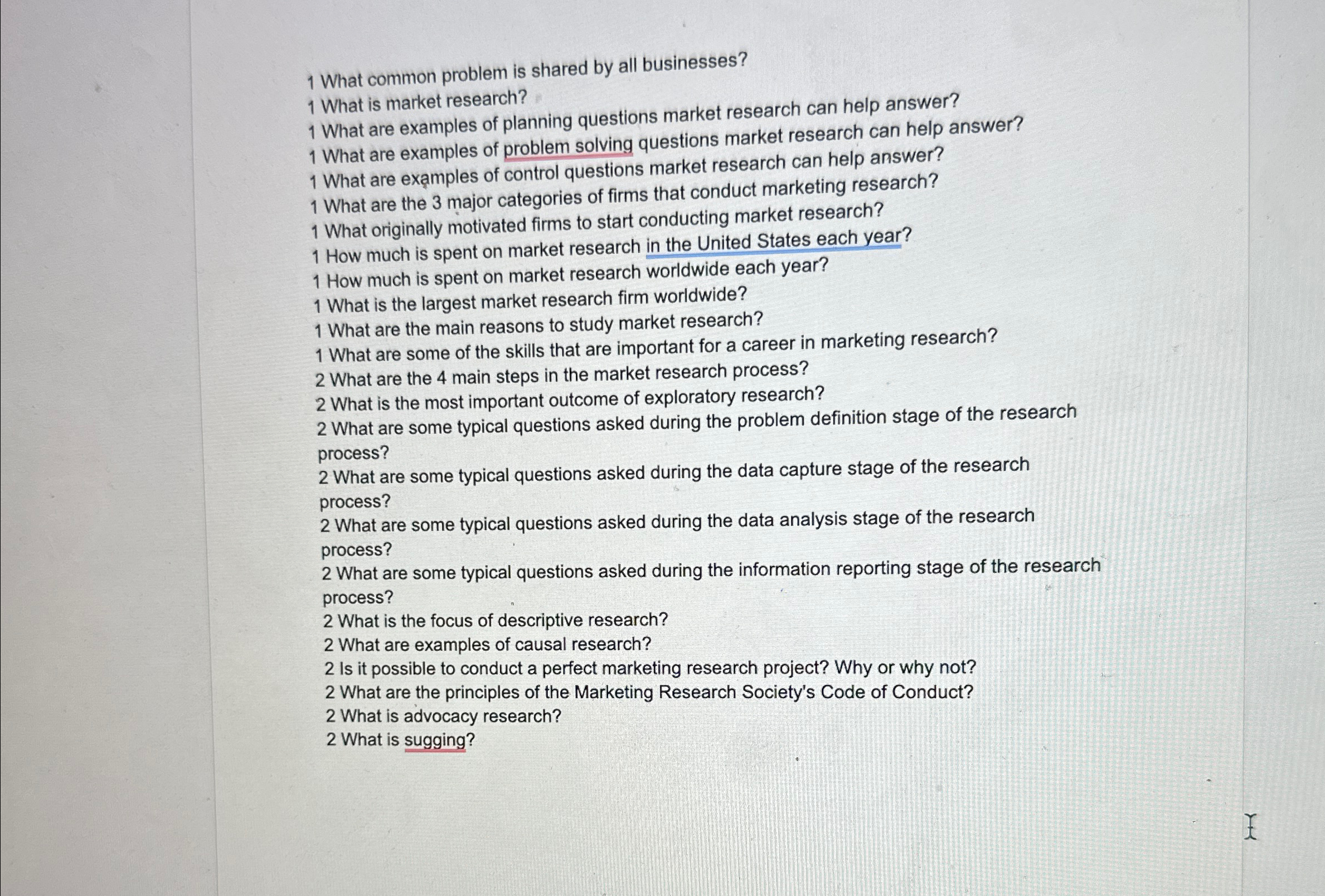  1 What common problem is shared by all businesses? 1 What