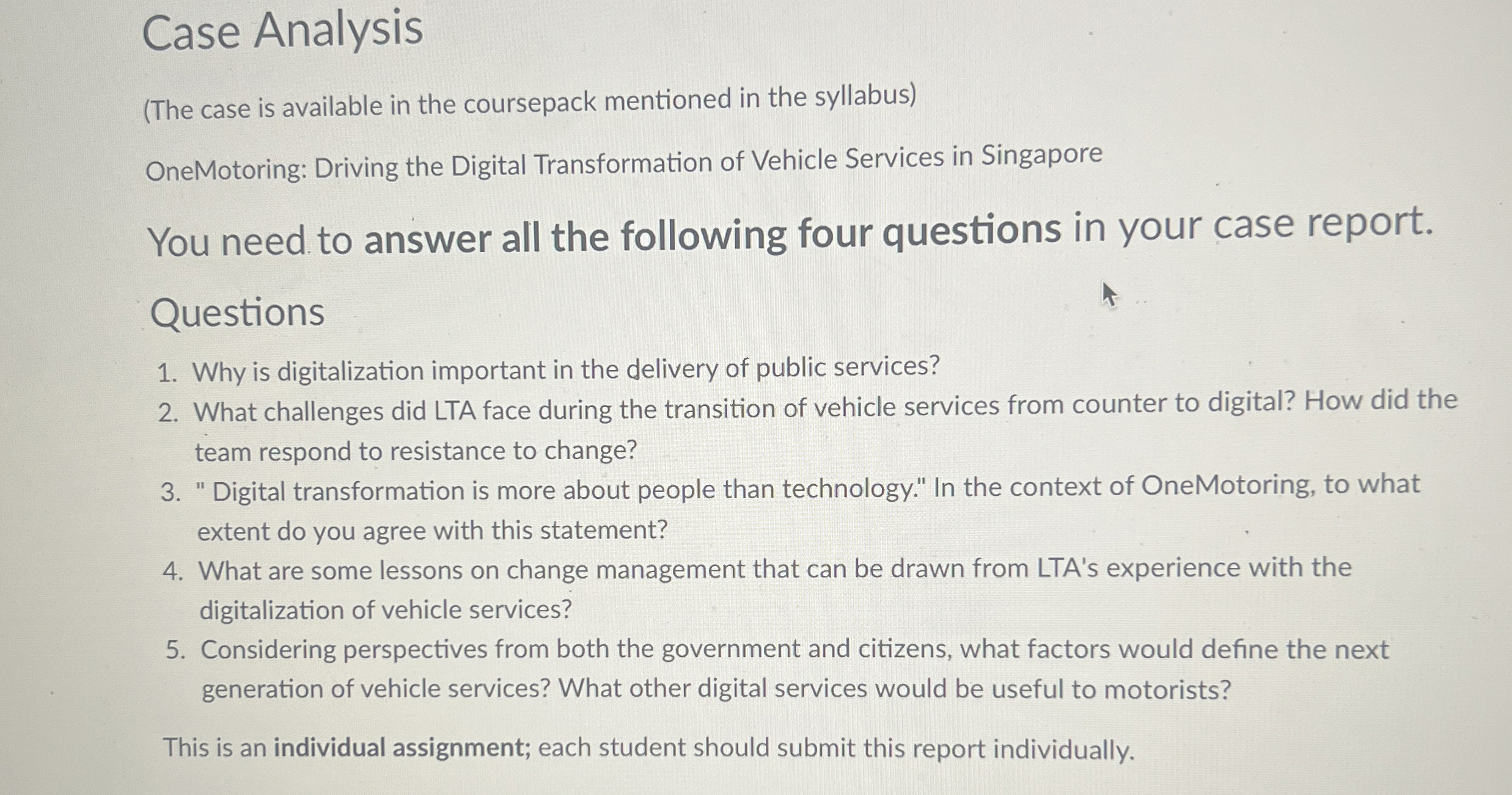  Case Analysis (The case is available in the coursepack mentioned in