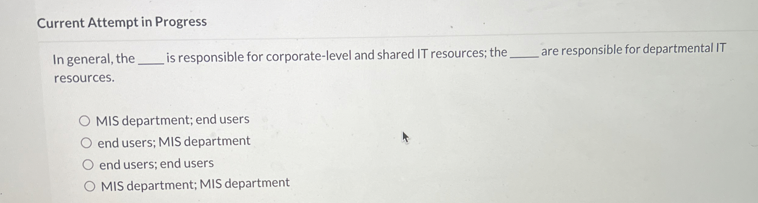  Current Attempt in Progress In general, the q, is responsible for