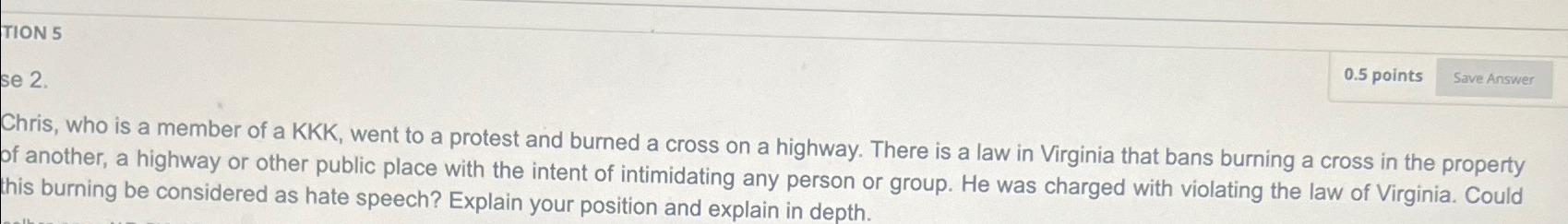  TION 5 se 2. 0.5 points Chris, who is a member
