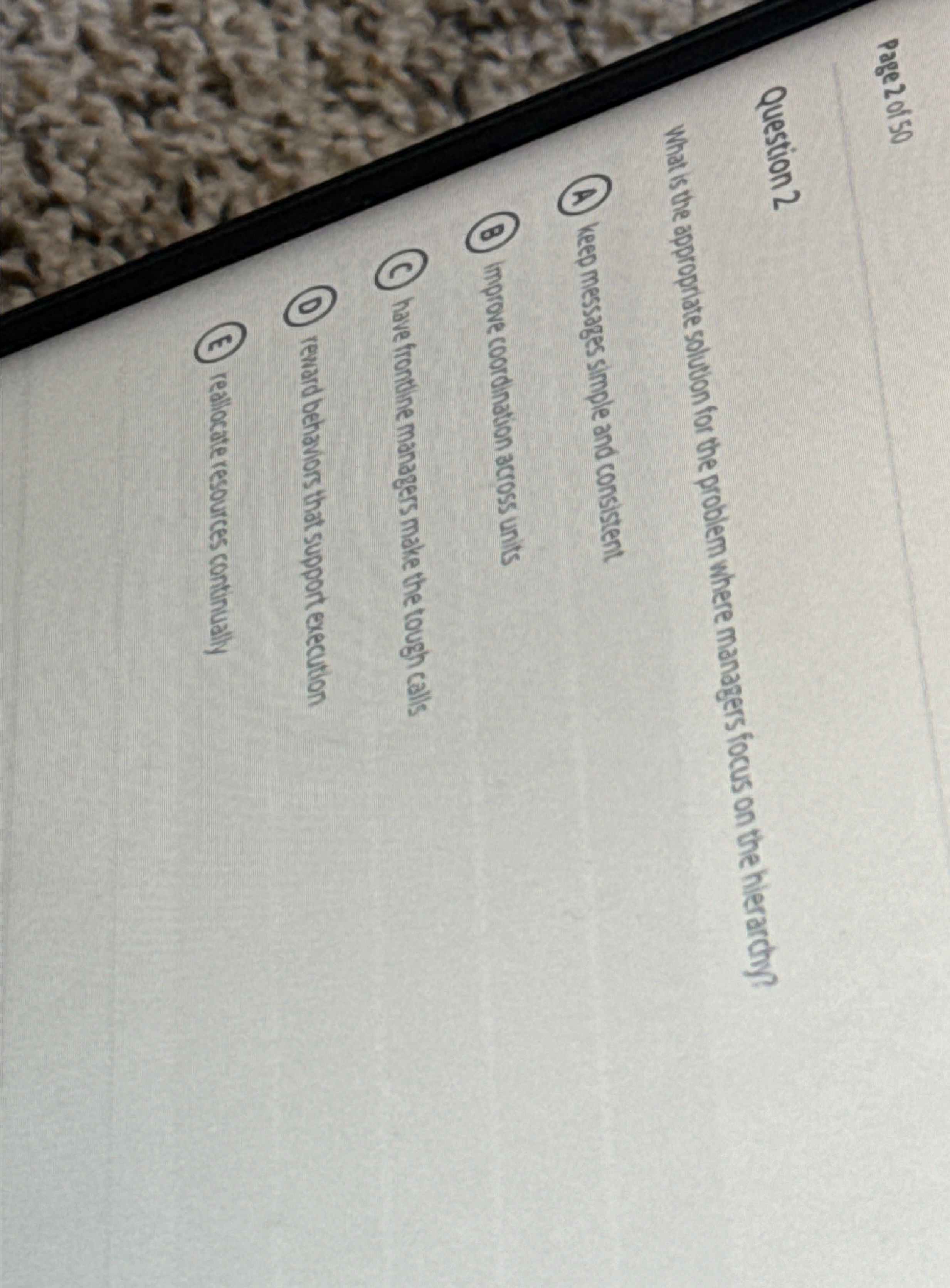  Pagezolso Question 2 What is the approprate solution for the problem