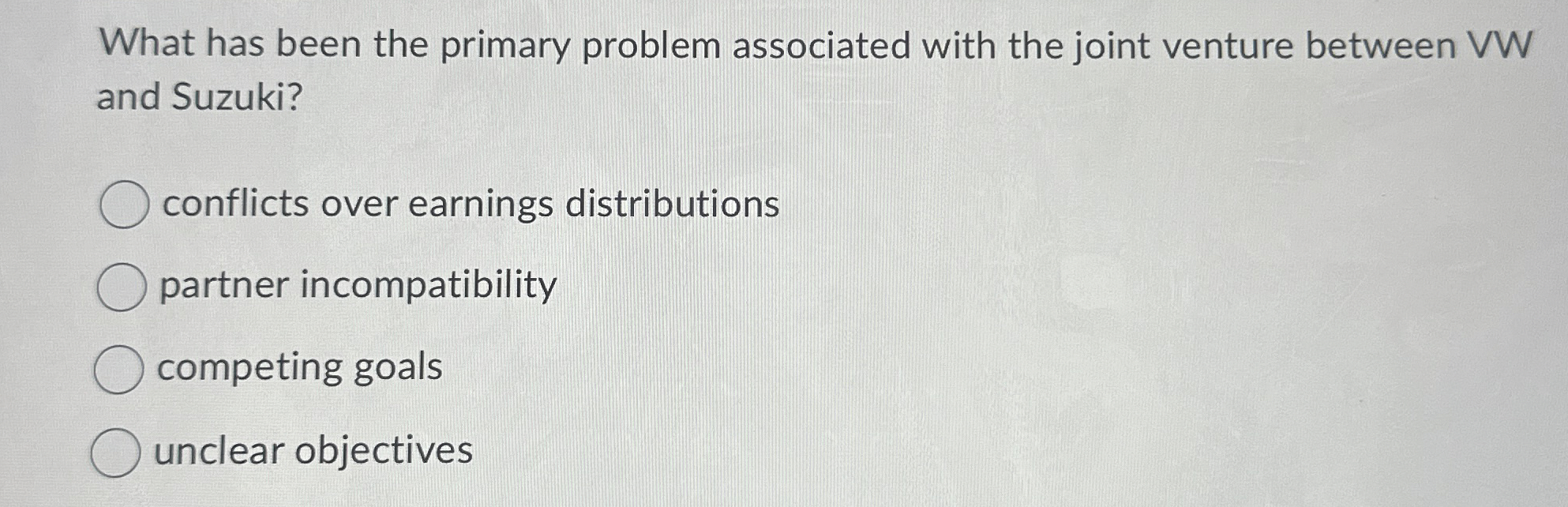  What has been the primary problem associated with the joint venture