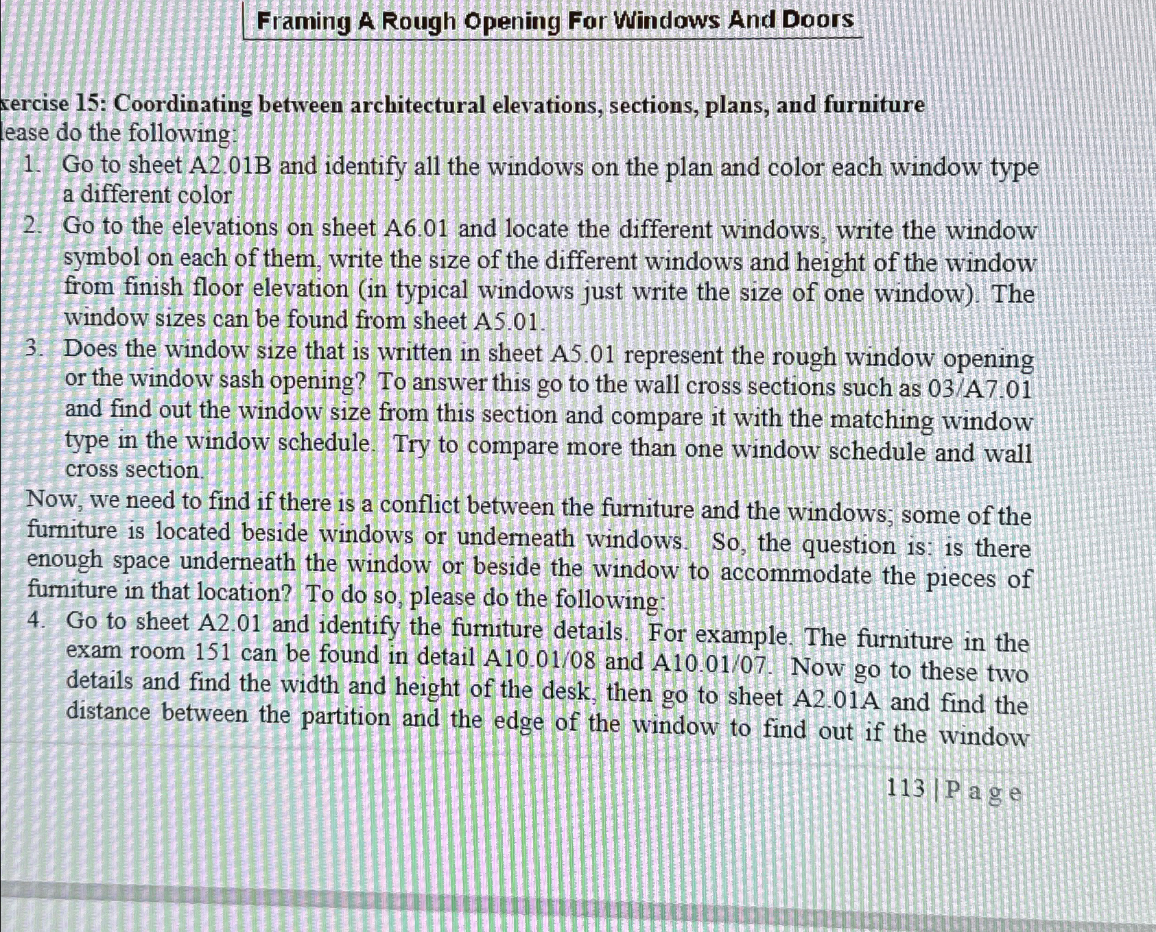  Framing A Rough Opening For Windows And Doors xercise 15: Coordinating