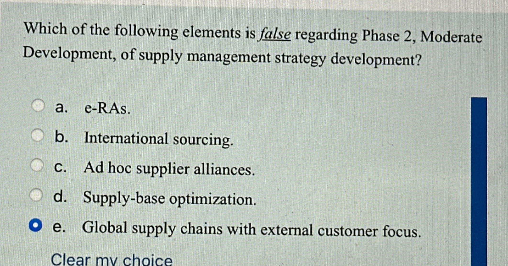  Which of the following elements is false regarding Phase 2, Moderate