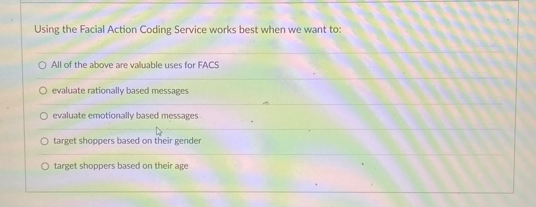  Using the Facial Action Coding Service works best when we want