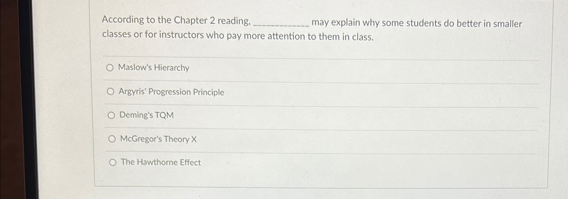  According to the Chapter 2 reading, q, may explain why some